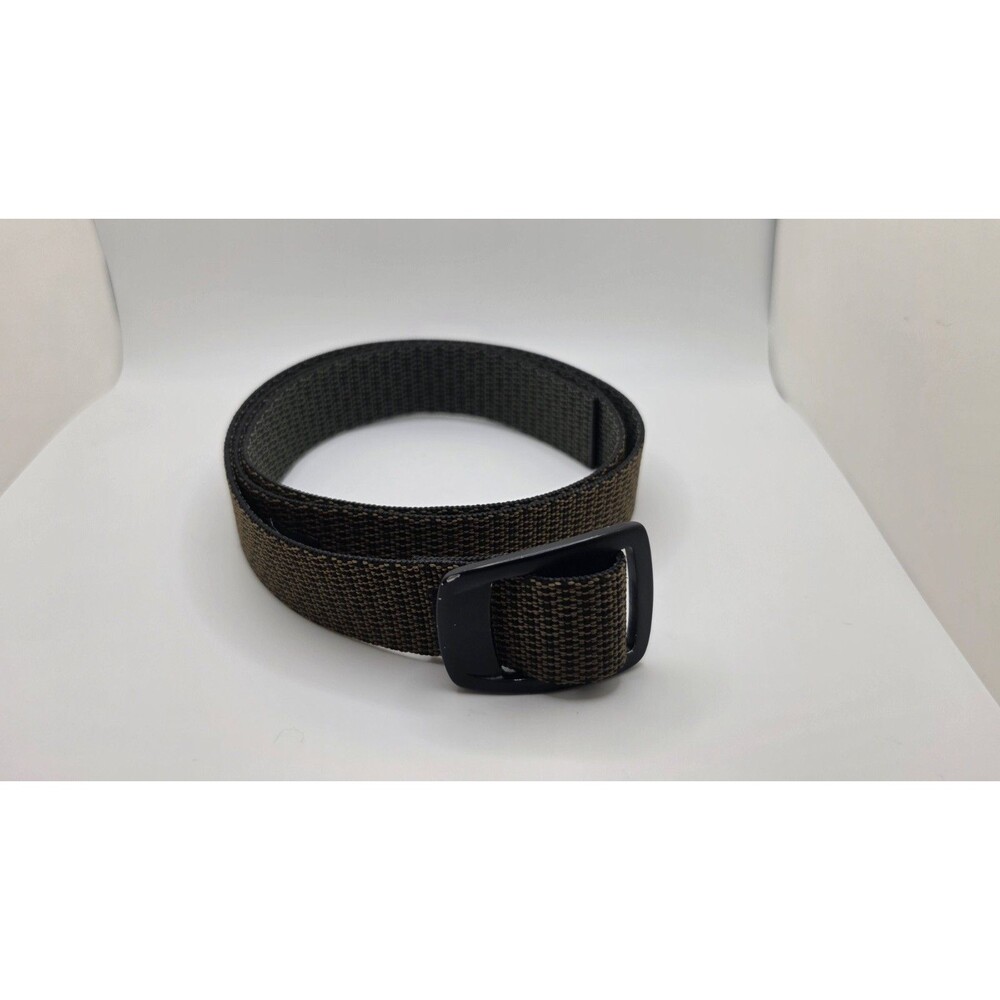 Bison Designs Men 30mm Plain Nylon Webbing Belt Brown Black Pattern Size Medium